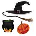 Halloween icons. Vector illustration decorative background design Royalty Free Stock Photo