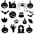 Halloween icons. Vector illustration