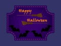 Halloween illustration with bats and brooms vector