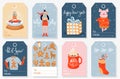 Collection of Christmas gift tags. Royalty Free Stock Photo