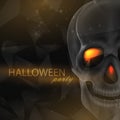 Halloween illustration of an evil skull on geometric polygonal background