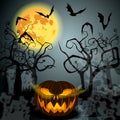 Halloween illustration with Jack OLantern Royalty Free Stock Photo