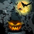 Halloween illustration with Jack OLantern Royalty Free Stock Photo