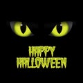 Halloween illustration poster card with scary eyes. Royalty Free Stock Photo