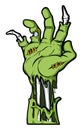 Halloween illustration. Severed zombie hand.