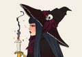 Halloween illustration.Witch