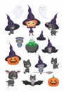 Halloween illustrations set Royalty Free Stock Photo