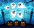 Halloween image with ghosts theme 8 Royalty Free Stock Photo