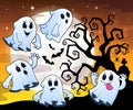 Halloween image with ghosts theme 1 Royalty Free Stock Photo