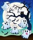 Halloween image with ghosts theme 2 Royalty Free Stock Photo