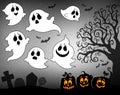 Halloween image with ghosts theme 3 Royalty Free Stock Photo