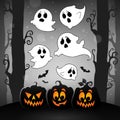 Halloween image with ghosts theme 4 Royalty Free Stock Photo