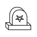 Satanic grave stone vector icon
