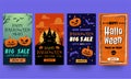 Halloween instagram stories collection. Templates in flat design Royalty Free Stock Photo