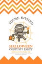 Halloween invitation card for costume night party cute kid