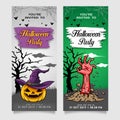 Halloween invitation party card and banner design