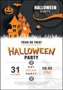 Halloween invitation party poster template. Use for greeting card, flyer, banner, poster, vector illustration Royalty Free Stock Photo