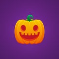 Halloween Jack O Lantern Pumpkin Expression Grin with Tooth Emoticon