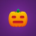 Halloween Jack O Lantern Pumpkin Expressionless Emoticon Royalty Free Stock Photo
