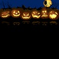 Halloween Jack O lanterns pumpkin night illustration Royalty Free Stock Photo