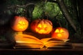 Halloween Jack-O-Lanterns Reading Scary Story