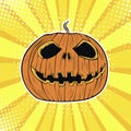 Pop art Halloween Jack pumpkin head