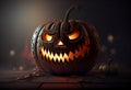 Halloween Jack o lantern isolated on dark background