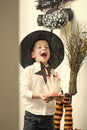 Halloween Kid with bloody candle.