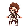 halloween kid disguised skeleton