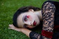 Halloween kid girl custome bloody makeup