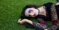 Halloween kid girl custome bloody makeup