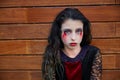 Halloween kid girl custome bloody makeup