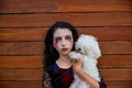 Halloween kid girl custome bloody makeup