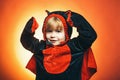 Halloween kids party and funny little evil. Halloween decoration and scary concept. Happy Halloween Weekends. Best ideas