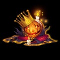 Halloween King, the Pumpkin King isolated on White or Black Background