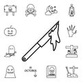Halloween knife with blood icon. Detailed set of halloween icons. Premium quality graphic design. One of the collection icons for