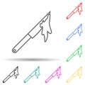 Halloween knife with blood multi color style icon. Simple thin line, outline of halloween icons for ui and ux, website or