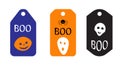 Halloween labels set. Flat design Vector illustration. Royalty Free Stock Photo