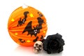 Halloween lantern and black rose