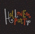 Halloween lettering greeting card - Halloween party. Vector holiday background. Royalty Free Stock Photo