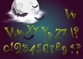 Halloween Letters in Cartoon Movie Style. Funny and Scary Vector Royalty Free Stock Photo