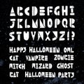 Halloween Lino cut Vector Cutout Alphabet