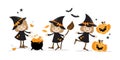 Halloween little witches collection Royalty Free Stock Photo