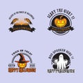 Halloween logo design inspiration, vector collection of halloween stickers