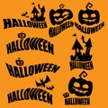 The halloween logo for stamp of sticker Bundle set Royalty Free Stock Photo