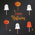 Halloween Lollipop candy set Halloween Trick or Track Holiday Decoration Christmas Festival Music Dance 2023 contemporary ART PRIN Royalty Free Stock Photo