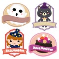 Halloween lovable cartoon character label