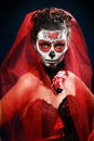 Halloween make up sugar skull Royalty Free Stock Photo