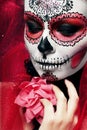 Halloween make up sugar skull Royalty Free Stock Photo