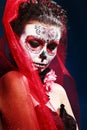 Halloween make up sugar skull Royalty Free Stock Photo